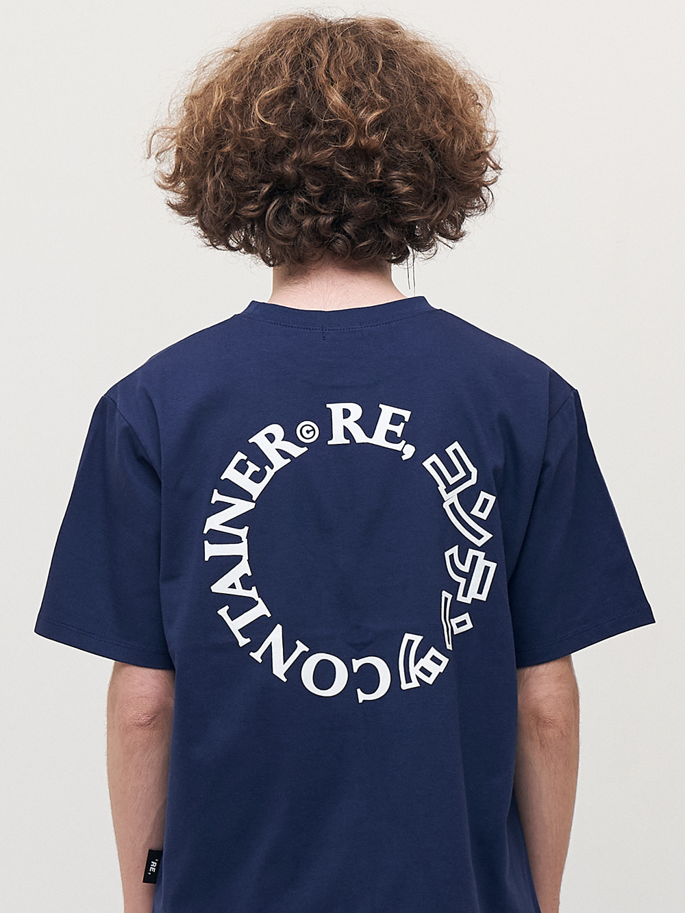contents round logo t-shirts (navy)